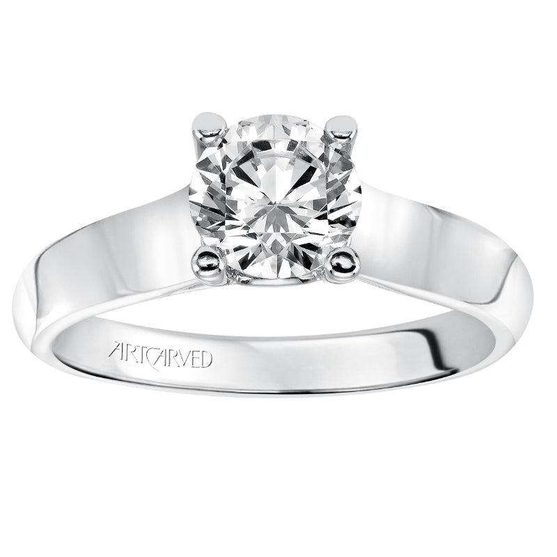 Artcarved Bridal Mounted with CZ Center Classic Solitaire Engagement Ring Claire 14K White Gold