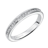 Artcarved Bridal Mounted with Side Stones Classic Diamond Wedding Band Claire 14K White Gold