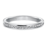 Artcarved Bridal Mounted with Side Stones Classic Diamond Wedding Band Claire 14K White Gold