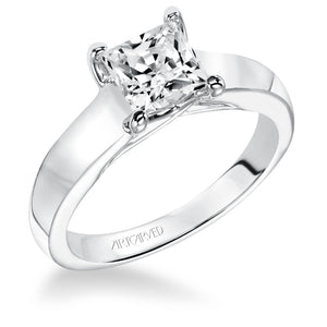 Artcarved Bridal Unmounted No Stones Classic Solitaire Engagement Ring Hannah 14K White Gold