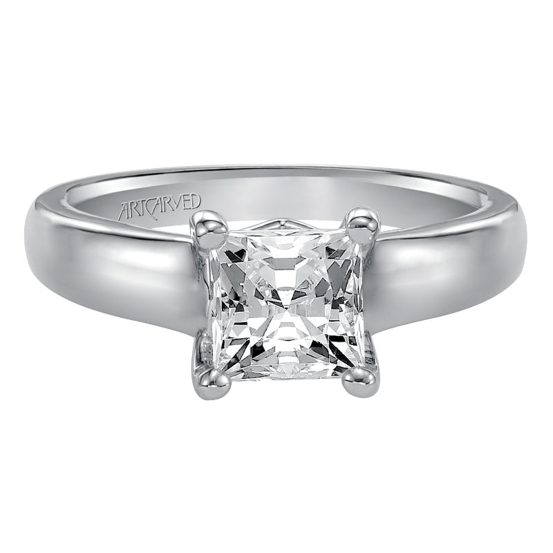 Artcarved Bridal Unmounted No Stones Classic Solitaire Engagement Ring Hannah 14K White Gold