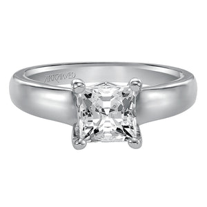 Artcarved Bridal Mounted with CZ Center Classic Solitaire Engagement Ring Hannah 14K White Gold