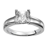 Artcarved Bridal Mounted with CZ Center Classic Solitaire Engagement Ring Hannah 14K White Gold
