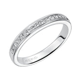 Artcarved Bridal Mounted with Side Stones Classic Diamond Wedding Band Hannah 14K White Gold