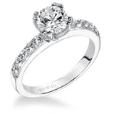 Artcarved Bridal Mounted with CZ Center Classic Diamond Engagement Ring Mia 14K White Gold