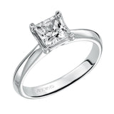Artcarved Bridal Mounted with CZ Center Classic Solitaire Engagement Ring Vivian 14K White Gold