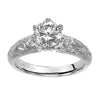 Artcarved Bridal Mounted with CZ Center Vintage Engagement Ring Amy 14K White Gold