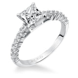 Artcarved Bridal Semi-Mounted with Side Stones Classic Diamond Engagement Ring Ella 14K White Gold