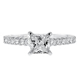 Artcarved Bridal Semi-Mounted with Side Stones Classic Diamond Engagement Ring Ella 14K White Gold