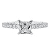 Artcarved Bridal Mounted with CZ Center Classic Diamond Engagement Ring Ella 14K White Gold