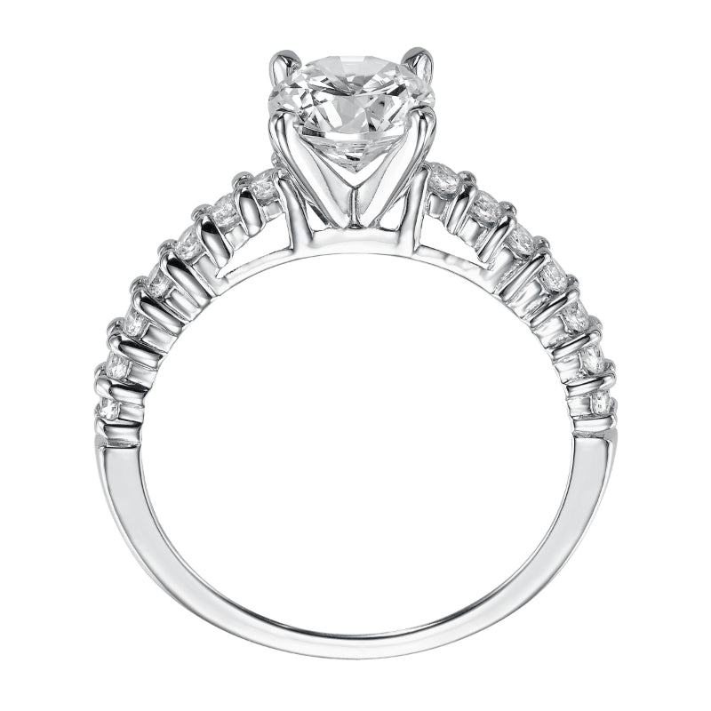 Artcarved Bridal Semi-Mounted with Side Stones Classic Diamond Engagement Ring Ella 14K White Gold