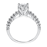 Artcarved Bridal Mounted with CZ Center Classic Diamond Engagement Ring Ella 14K White Gold