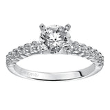Artcarved Bridal Semi-Mounted with Side Stones Classic Diamond Engagement Ring Ella 14K White Gold