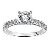 Artcarved Bridal Mounted with CZ Center Classic Diamond Engagement Ring Ella 14K White Gold