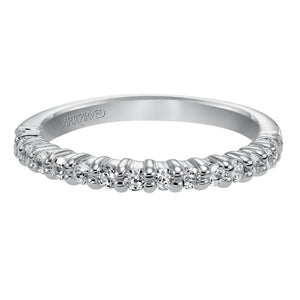 Artcarved Bridal Mounted with Side Stones Classic Diamond Wedding Band Ella 14K White Gold