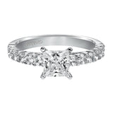 Artcarved Bridal Mounted with CZ Center Classic Diamond Engagement Ring Natalie 14K White Gold