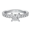 Artcarved Bridal Mounted with CZ Center Classic Diamond Engagement Ring Natalie 14K White Gold