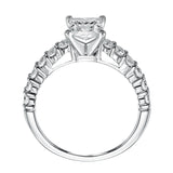 Artcarved Bridal Mounted with CZ Center Classic Diamond Engagement Ring Natalie 14K White Gold