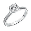 Artcarved Bridal Semi-Mounted with Side Stones Classic Diamond Engagement Ring Leah 14K White Gold