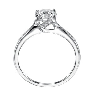 Artcarved Bridal Semi-Mounted with Side Stones Classic Diamond Engagement Ring Leah 14K White Gold