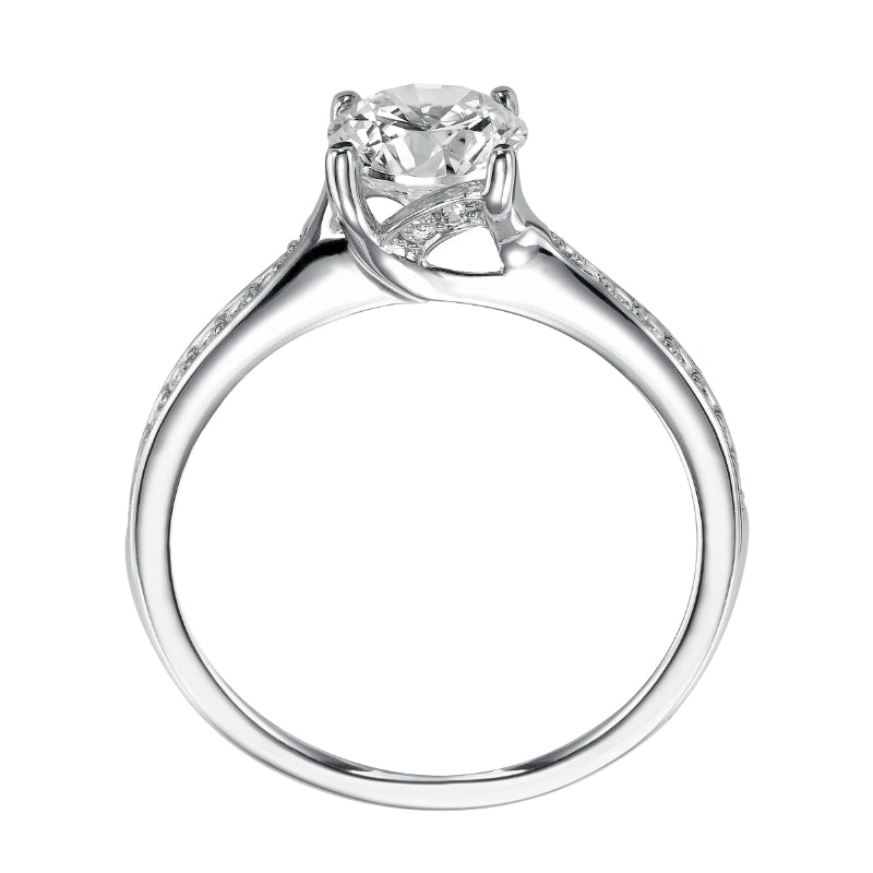 Artcarved Bridal Mounted with CZ Center Classic Diamond Engagement Ring Leah 14K White Gold