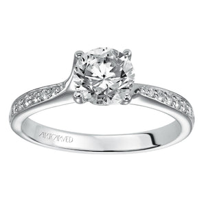 Artcarved Bridal Semi-Mounted with Side Stones Classic Diamond Engagement Ring Leah 14K White Gold