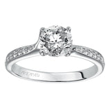 Artcarved Bridal Mounted with CZ Center Classic Diamond Engagement Ring Leah 14K White Gold