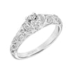 Artcarved Bridal Semi-Mounted with Side Stones Vintage Engagement Ring Peyton 14K White Gold