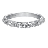 Artcarved Bridal Mounted with Side Stones Vintage Diamond Wedding Band Avery 14K White Gold