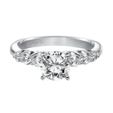 Artcarved Bridal Semi-Mounted with Side Stones Classic 7-Stone Engagement Ring Maddie 14K White Gold