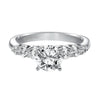 Artcarved Bridal Mounted with CZ Center Classic 7-Stone Engagement Ring Maddie 14K White Gold