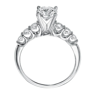 Artcarved Bridal Semi-Mounted with Side Stones Classic 7-Stone Engagement Ring Maddie 14K White Gold