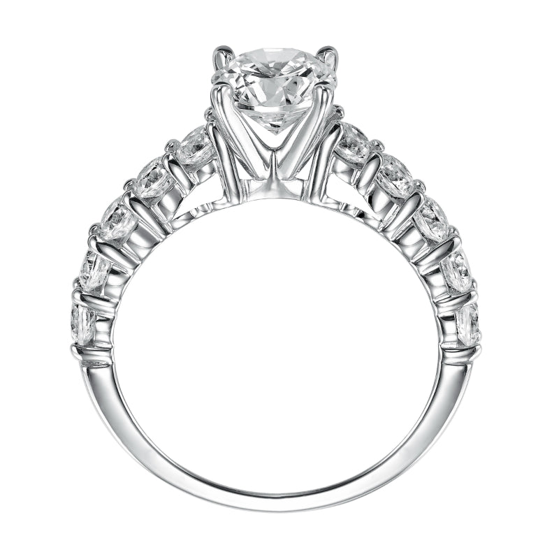 Artcarved Bridal Semi-Mounted with Side Stones Classic Diamond Engagement Ring Alyssa 14K White Gold