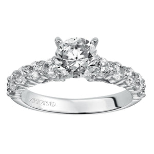 Artcarved Bridal Mounted with CZ Center Classic Diamond Engagement Ring Alyssa 14K White Gold