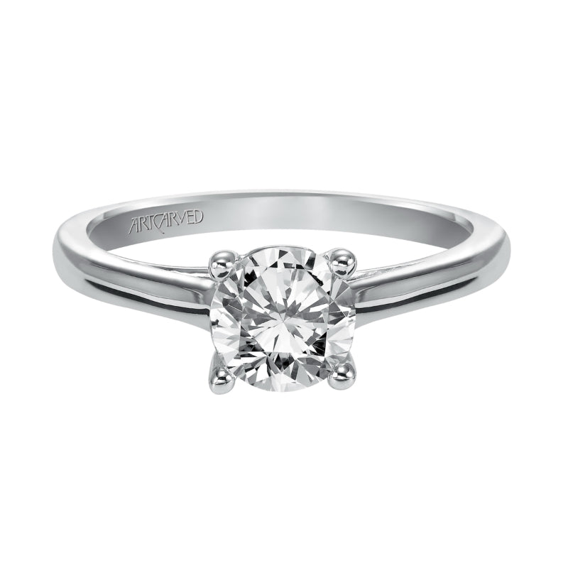 Artcarved Bridal Unmounted No Stones Classic Solitaire Engagement Ring Abby 14K White Gold