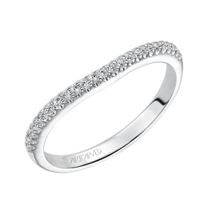 Artcarved Bridal Mounted with Side Stones Classic Halo Diamond Wedding Band Ava 14K White Gold