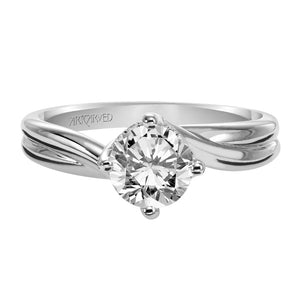 Artcarved Bridal Mounted with CZ Center Contemporary Twist Solitaire Engagement Ring Whitney 14K White Gold