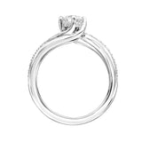 Artcarved Bridal Mounted Mined Live Center Contemporary One Love Engagement Ring Stella 18K White Gold