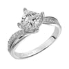 Artcarved Bridal Semi-Mounted with Side Stones Contemporary Twist Diamond Engagement Ring Stella 14K White Gold