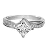 Artcarved Bridal Semi-Mounted with Side Stones Contemporary Twist Diamond Engagement Ring Stella 14K White Gold