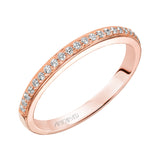 Artcarved Bridal Mounted with Side Stones Contemporary Twist Diamond Wedding Band Stella 14K Rose Gold