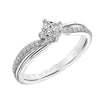 Artcarved Bridal Mounted Mined Live Center Contemporary One Love Engagement Ring Stella 18K White Gold