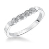 Artcarved Bridal Mounted with Side Stones Vintage Diamond Wedding Band Camila 14K White Gold