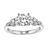 Artcarved Bridal Semi-Mounted with Side Stones Contemporary Diamond Engagement Ring Adeline 14K White Gold