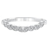 Artcarved Bridal Mounted with Side Stones Contemporary Floral Diamond Wedding Band Adeline 14K White Gold