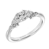 Artcarved Bridal Semi-Mounted with Side Stones Contemporary One Love Engagement Ring Adeline 14K White Gold