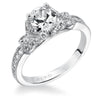 Artcarved Bridal Semi-Mounted with Side Stones Vintage Engagement Ring Valerie 14K White Gold