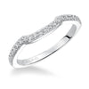 Artcarved Bridal Mounted with Side Stones Contemporary Diamond Wedding Band Alexandria 14K White Gold