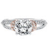 Artcarved Bridal Mounted with CZ Center Contemporary Engagement Ring Tahlia 14K White Gold Primary & 14K Rose Gold