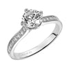 Artcarved Bridal Semi-Mounted with Side Stones Classic Engagement Ring Juliet 14K White Gold